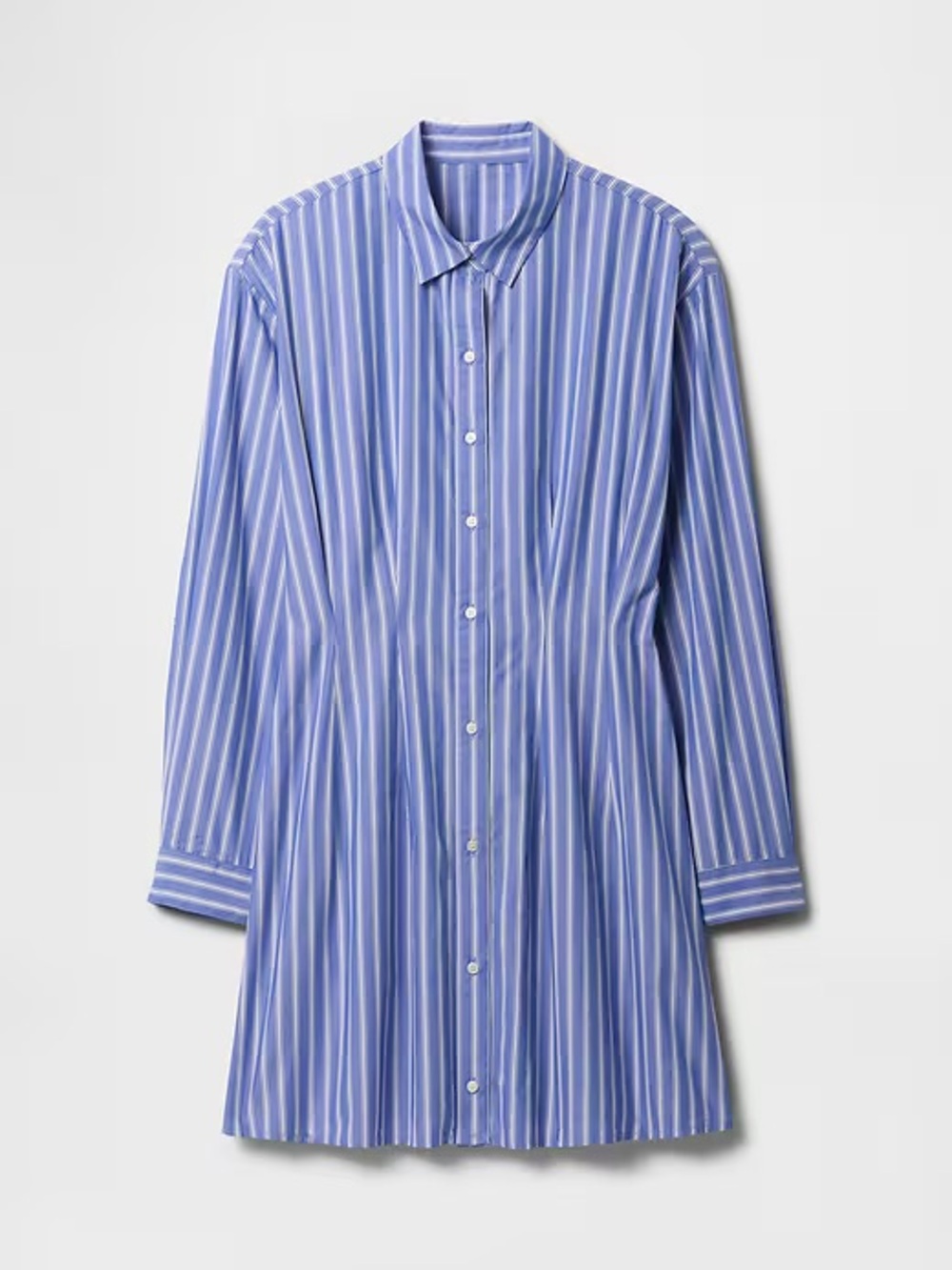 GAP blue and white striped poplin shirt dress size medium